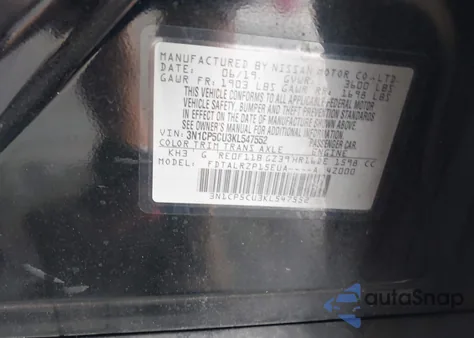 2019 Nissan Kicks S from USA, damaged, VIN 3N1CP5CU3KL547552